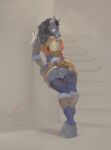  absurd_res anthro anus armor blizzard_entertainment canid canine clothed clothing female genitals hi_res keti looking_at_viewer looking_back mammal partially_clothed proann pussy scar seductive solo warcraft warrior were werecanid werecanine werewolf worgen 