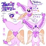 2023 :3 ambiguous_feral ambiguous_gender amethyst_(gem) avian big_ears biped bird black_nose character_name chatoyancy claws collar collar_tag columbid digital_drawing_(artwork) digital_media_(artwork) domestic_cat elemental_creature english_text eyes_closed feathered_wings feathers felid feline felis feral forehead_gem gem gem_creature heart_collar_tag hi_res hybrid inner_ear_fluff jazzie_jewel jewelry light_belly mammal mineral_fauna model_sheet multiple_angles navel neck_tuft pendant pigeon pink_tail_tuft purple_collar purple_eyes purple_inner_ear_fluff quadruped simple_background solo star tail tail_tuft tan_wings text tuft white_background wings x_navel