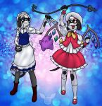  absurd_res albinoraynedeer anthro canid canine canis cosplay dalmatian domestic_dog female flandre_scarlet hi_res male mammal sakuya_izayoi sibling touhou twins 