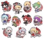  6+girls apron ascot bat_wings black_bow black_eyes black_hair black_skirt black_vest blonde_hair blue_bow blue_dress blue_eyes blue_hair book bow braid broom broom_riding character_name chibi chibi_only cirno closed_mouth commentary_request crescent crescent_hat_ornament crystal daiyousei demon_wings detached_sleeves dress embodiment_of_scarlet_devil flandre_scarlet gohei green_bow green_eyes green_hair green_vest grey_hair grin hair_bow hair_ribbon hair_tubes hakurei_reimu hat hat_bow hat_ornament hat_ribbon head_wings highres holding holding_book holding_gohei holding_weapon hong_meiling ice ice_wings izayoi_sakuya kirisame_marisa knife koakuma laevatein_(touhou) long_hair long_sleeves looking_at_viewer maid maid_headdress mirei_(miirei) mob_cap multicolored_wings multiple_girls one_side_up open_book open_mouth outstretched_arms patchouli_knowledge pinafore_dress purple_eyes purple_hair red_ascot red_bow red_eyes red_hair red_ribbon red_skirt red_vest remilia_scarlet ribbon ribbon-trimmed_sleeves ribbon_trim rumia sharp_teeth shirt short_sleeves siblings side_braid single_braid sisters skirt skirt_set sleeveless sleeveless_dress smile spread_arms star_(symbol) star_hat_ornament teeth touhou translated twin_braids upper_teeth_only vest waist_apron weapon white_bow white_hat white_shirt wings witch_hat yellow_ascot yellow_eyes 