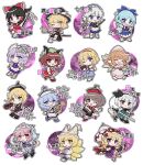  6+girls alice_margatroid animal_ears animal_hat ascot black_bow black_bowtie black_hair black_hairband black_hat blonde_hair blue_bow blue_dress blue_eyes blue_hair blue_kimono blue_tabard blush book bow bow_(music) bowtie broom broom_riding brown_eyes brown_hair capelet cat_ears character_name chen chibi chibi_only cirno closed_eyes closed_mouth commentary_request crescent crescent_hat_ornament detached_sleeves dress earrings elbow_gloves fairy fairy_wings flower folding_fan fox_ears fox_tail frilled_bow frilled_hair_tubes frilled_kimono frills gap_(touhou) gloves gohei green_hat green_skirt green_vest grey_hair grimoire_of_alice hair_bow hair_tubes hairband hakurei_reimu hand_fan hands_in_opposite_sleeves hat hat_bow hat_ornament hat_ribbon highres hitodama hitodama_print holding holding_book holding_fan holding_gohei holding_mop holding_sword holding_weapon ice ice_wings instrument izayoi_sakuya japanese_clothes jewelry katana keyboard_(instrument) kimono kirisame_marisa kitsune knife konpaku_youmu konpaku_youmu_(ghost) lapel_pin letty_whiterock lily_white long_hair long_sleeves looking_at_viewer lunasa_prismriver lyrica_prismriver merlin_prismriver mirei_(miirei) mob_cap mop multiple_girls multiple_swords multiple_tails one_eye_closed open_mouth perfect_cherry_blossom pinafore_dress pink_eyes pink_hair pink_sash purple_dress purple_eyes purple_hair red_ascot red_bow red_eyes red_hairband red_hat red_ribbon red_scarf red_skirt red_vest ribbon ribbon-trimmed_sleeves ribbon_trim saigyouji_yuyuko sash scarf sheath sheathed shirt shooting_star_hat_ornament siblings single_earring sisters skirt skirt_set sleeve_garter sleeveless sleeveless_dress smile star_(symbol) star_hat_ornament sword tabard tail touhou translated triangular_headpiece trumpet unsheathed vest violin weapon white_bow white_capelet white_dress white_gloves white_hat white_shirt wings witch_hat yakumo_ran yakumo_yukari yellow_eyes 