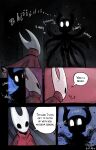2025 ambiguous_gender anthro arthropod artist_name biped black_body black_eyes cloak clothing comic dialogue digital_media_(artwork) duo empty_eyes english_text enquaston female_(lore) half_sister_(lore) happy hi_res hollow_knight:_silksong hollow_knight_(franchise) hornet's_needle hornet_(hollow_knight) insect lake onomatopoeia red_cloak red_clothing reunion sibling_(lore) sigh signature size_difference sound_effects speech_bubble surprised team_cherry tentacles text the_knight_(hollow_knight) vessel_(species) void_(hollow_knight) white_body white_eyes