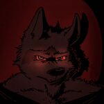  absurd_res anthro bizarre bust_portrait canid canine canis comic death_(puss_in_boots) evil_face hi_res humanoid male mammal mature_male olimacdoodles portrait red_eyes solo toony wolf 