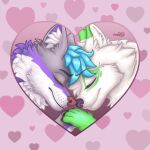  &lt;3 anthro canid canine canis duo female fox hi_res holidays love love_handles male male/female mammal naoto valentine&#039;s_day wolf ych_(character) 
