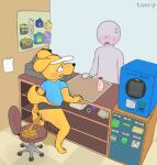 2025 adult_swim anthro barefoot battery beverage blush bodily_fluids book bottle brush butt canid canine canis cartoon_network cash_register cashier chair clenched_teeth clothing clothing_pull container diarrhea domestic_dog embarrassed energy_drink eyelashes feces feet female female_anthro furniture gas_station gassy's_gas_'n_stuff genital_fluids genitals hat headgear headwear hi_res human lottery_ticket lulu_(gassy's_gas_'n_stuff) mammal office_chair panties panty_pull peeing peeing_on_ground pooping public public_pooping public_urination shirt sweat sweatdrop teeth tonrip toothbrush topwear underwear underwear_pull urine urine_on_ground visor_cap vulva wetting