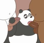  2023 animated anthro balls bear belly big_belly black_body black_nose brown_body cartoon_network erection gendomx genitals giant_panda grizzly_(wbb) group handjob ice_bear male male/male mammal moobs oral overweight overweight_male panda_(wbb) penile penis sex short_playtime we_bare_bears white_body 