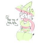  anonymous_artist anthro big_breasts bovid bow_ribbon breasts caprine clothed clothing crossgender deltarune eyewear female glasses goat hat headgear headwear mammal ralsei scarf simple_background solo thick_thighs undertale_(series) white_body wide_hips 