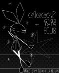  8008 anthro black_background blush english_text eyes_closed female hi_res lagomorph leporid lizardfungus mammal rabbit score simple_background solo star text vib-ribbon vibri 