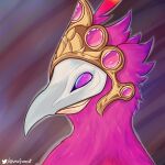  anivia_(lol) avian beak bird crown feathers female fur hi_res icon invalid_tag league_of_legends purple_body purple_fur riot_games smile solo urefunest 