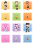 2girls 4boys :d :| \||/ absurdres adjusting_headphones animal_charm animal_ear_headphones animal_ears antenna_hair aqua_shoes aubrey_(birthday)_(omori) aubrey_(faraway)_(omori) aubrey_(omori) bag bag_charm baggy_pants ball bare_shoulders baseball_cap basil_(birthday)_(omori) basil_(faraway)_(omori) basil_(omori) basketball_(object) belt black_bag black_belt black_eyes black_hair black_shirt black_shorts blonde_hair blue_bow blue_eyes blue_flower blue_jacket blue_outline blue_pants blue_ribbon blue_rose blue_shoes blue_shorts blush boots border bow braid bright_pupils brother_and_sister brothers brown_bag brown_boots brown_hair brown_hat brown_overalls brown_pants brown_shoes cactus camouflage camouflage_shorts cardigan cardigan_partially_removed character_bag character_charm character_doll character_name charm_(object) chibi chibi_only chinese_commentary chocolate_chip_cookie closed_mouth clothes_writing clothing_cutout collared_jacket collared_shirt commentary_request converse cookie copyright_name crop_top cropped_shirt dark-skinned_male dark_skin deformed denim doll dot_nose double-parted_bangs double_horizontal_stripe drawstring ear_piercing elbow_carry english_text expressionless fake_animal_ears flower flower_pot flower_wreath food forest_bunny?_(omori) full_body gladiolus green_cardigan green_outline green_shoes grey_hat grey_hoodie grid_teeth grin hair_behind_ear hair_between_eyes hair_bow hair_ornament hairclip hand_up handbag hat head_wreath headphones headscarf hector_(omori) hero_(birthday)_(omori) hero_(faraway)_(omori) hero_(omori) highres holding holding_bag holding_ball holding_head_wreath holding_stuffed_toy hood hood_down hoodie jacket jeans kel_(birthday)_(omori) kel_(faraway)_(omori) kel_(omori) kneehighs layered_sleeves leg_hair legs_apart lily_of_the_valley long_hair long_sleeves looking_at_viewer low_ponytail low_twin_braids male_focus mari_(birthday)_(omori) mari_(faraway)_(omori) mari_(omori) mari_(spirit)_(omori) mewo midriff mr._plantegg_(omori) multiple_boys multiple_girls navel newsboy_cap no_sclera official_alternate_costume official_alternate_hairstyle omori open_cardigan open_clothes open_jacket open_mouth orange_background orange_flower orange_outline orange_rose orange_shirt outline outside_border outstretched_arm overall_shorts overalls pants parallel_hairclips piercing pink_background pink_bag pink_cardigan pink_flower pink_hair pink_outline pink_rose plant plastic_bag ponytail potted_plant puffy_long_sleeves puffy_sleeves purple_flower purple_outline purple_rose rabbit_ear_headphones rabbit_ears rainbrey_0801 ribbon ribbon-trimmed_pants rose shirt shoelaces shoes short-sleeved_jacket short_hair short_over_long_sleeves short_ponytail short_sleeves shorts shoulder_bag siblings sidelocks simple_background sleeveless sleeveless_turtleneck smile sneakers socks something_(omori) sparkle standing standing_on_one_leg star_(symbol) stuffed_toy sunflower sunny_(birthday)_(omori) sunny_(omori) sweater tareme thighhighs torn_clothes torn_jeans torn_pants tulip turtleneck turtleneck_shirt turtleneck_sweater twin_braids very_long_hair waving white_border white_cardigan white_flower white_headscarf white_jacket white_outline white_pupils white_shirt white_socks white_thighhighs white_tulip yellow_flower yellow_outline yellow_rose 