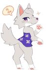  ancesra animal_crossing anthro butt canid canine canis digitigrade female gesture hi_res looking_at_viewer mammal nintendo paws raised_tail smile solo speech_bubble tail waving waving_at_viewer whitney_(animal_crossing) wolf 