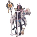  1girl ancient_egyptian animal_ear_fluff animal_ears anklet arknights bandages beetle belt black_belt black_dress black_hair black_necktie black_shoes black_thighhighs blue_belt blunt_bangs bug cat cat_ears cat_girl cat_tail caution_tape closed_mouth collared_shirt dark-skinned_female dark_skin dress english_text framed_breasts full_body grey_belt heart high_collar highleg highleg_dress highres holding holding_staff id_card jacket jewelry keep_out kuroboshi_kouhaku long_sleeves looking_at_viewer medium_hair miniskirt mio_(beast_lord)_(arknights) multiple_belts necktie official_art open_clothes open_jacket oversized_jacket pocket shirt shoes short_necktie simple_background skirt sleeve_belt sleeveless sleeveless_shirt solo staff standing tachi-e tail thigh_belt thigh_strap thighhighs third-party_source titi_(arknights) transparent_background white_jacket white_shirt yellow_belt yellow_eyes zettai_ryouiki 