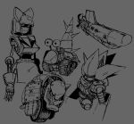  android commentary english_commentary grey_background humanoid_robot jawz_(sonic) mecha_sonic_mkii non-humanoid_robot rhinobot robot robot_animal simple_background sonic_&amp;_knuckles sonic_(series) sonic_the_hedgehog_(archie_comics) sonic_the_hedgehog_(classic) sonic_the_hedgehog_3 submarinechamomile turbo_spiker 