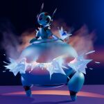 3d_(artwork) antennae_(anatomy) big_butt black_eyes blender_(artwork) blender_cycles_(artwork) blue_body bluescreen breaking bursting butt butt_expansion clogged digital_media_(artwork) electricity electricity_from_body evaporation expansion explosion featureless_crotch female glitch heart_symbol hi_res huge_butt hyper_pear inflation iterator_(rain_world) looking_pleasured looks_to_the_moon_(rain_world) machine malfunction masochism mechabare mechadove monobutt monobutt_expansion mouthless null orgasm plug popping rain_world robot simple_background solo sparks steam videocult water