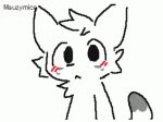  2022 2d_animation 4:3 ambiguous_gender animated anthro blush cheek_tuft digital_drawing_(artwork) digital_media_(artwork) domestic_cat eyes_closed facial_tuft felid feline felis flipnote_studio looking_at_viewer low_res mammal mauzymice open_mouth short_playtime shy silly_cat simple_background solo tuft 