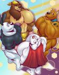  2025 anthro anthrofied big_butt big_nipples black_clothing black_eyebrows black_nose black_shirt black_topwear blue_collar blue_eyes body_hair bottomless bottomless_anthro bottomless_male brown_body brown_eyes brown_fur brown_nipples bulge butt butt_hair canid canine canis cape cape_only chest_hair clothed clothing collar collar_only digital_drawing_(artwork) digital_media_(artwork) domestic_dog dudley_puppy dukey english_description eyebrows fur furryonline1 great_dane group half-closed_eyes hand_on_hip hanna-barbera hi_res kerchief krypto looking_back male mammal mastiff molosser moon mostly_nude mostly_nude_anthro mostly_nude_male mouth_closed narrowed_eyes nickelodeon nipple_piercing nipples nt6969 nude piercing pink_nipples red_cape red_clothing scooby-doo scooby-doo_(series) shirt shirt_only small_tail standing t.u.f.f._puppy tail thong thong_only topless topless_anthro topless_male topwear topwear_only underwear underwear_only white_body white_fur yellow_clothing yellow_kerchief yellow_thong yellow_underwear 