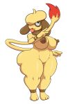  anthro areola beret big_breasts big_butt black_eyes blep breasts brown_areola brown_nipples butt clothing dipstick_tail featureless_crotch female generation_2_pokemon hat headgear headwear hi_res huge_hips huge_thighs looking_at_viewer markings nintendo nipples nude pokemon pokemon_(species) shiny_pokemon smeargle solo tail tail_markings thegeckoninja thick_thighs tongue tongue_out wide_hips yellow_body 