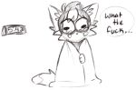  2022 alarm_clock anthro bodily_fluids clock clothed clothing crying domestic_cat english_text felid feline felis freckledcoat hi_res male mammal profanity simple_background sketch solo tears text white_background 