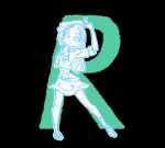  1girl arms_up black_background blue_theme closed_mouth commentary_request full_body ikizulive!_love_live!_bluebird konohana_aurora legs_apart letter_pose looking_at_viewer love_live! meidosan midriff miniskirt monochrome navel pleated_skirt shoes short_sleeves simple_background skirt smile solo 