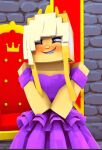  blonde_hair breasts clothing dress female genshinamber1 hair invalid_tag isycheesy low_res microsoft minecraft mojang open_mouth princess purple_clothing purple_dress royalty small_breasts solo xbox_game_studios 