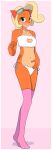  absurd_res activision anthro blonde_hair blush breasts cleavage_cutout clothing coco_bandicoot collar crash_bandicoot_(series) female fur furrgroup hair hi_res legwear lingerie long_hair navel panties ponytail solo string_panties thigh_highs underwear 