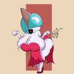  1:1 absurd_res anthro azucena_(eddiebrije) big_breasts big_butt black_lipstick breasts butt clothed clothing eddiebrije female generation_3_pokemon hair hi_res huge_breasts lips lipstick makeup nintendo not_furry pokemon pokemon_(species) ralts solo thick_lips thick_thighs wide_hips 
