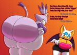 2026 accessory anthro armor armwear bat bat_wings big_breasts big_butt black_bodysuit black_clothing black_nose black_skinsuit black_wings blaze_the_cat blue_eyeshadow bodysuit bottomwear breastplate breasts butt cel_shading clothing colored dialogue digital_media_(artwork) domestic_cat duo elbow_gloves english_text eyelashes eyeshadow felid feline felis female gloves hair hair_accessory hairband handwear hi_res huge_breasts huge_butt huge_thighs hyper hyper_butt legwear looking_at_butt looking_at_own_butt looking_back looking_back_at_self makeup mammal membrane_(anatomy) membranous_wings open_mouth open_smile orange_background pakaproductions pants pink_breastplate pink_tongue pulling_up_pants purple_body purple_clothing purple_ears purple_hair purple_tail purple_topwear red_hairband red_mouth redraw rouge_the_bat sega shaded sharp_teeth simple_background skinsuit smile sonic_the_hedgehog_(series) struggling tail talking_to_another tan_body tan_inner_ear teal_eyes teeth text thick_thighs tight_clothing tongue topwear white_armwear white_bottomwear white_clothing white_ears white_elbow_gloves white_gloves white_hair white_handwear white_legwear white_pants wings yellow_eyes