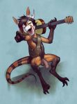  anthro balls flaccid guitar humanoid_penis kobold korichi looking_at_viewer male musical_instrument nude open_mouth penis solo 