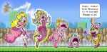  2018 amphibian anthro blonde_hair blue_eyes clothed clothing dialogue duo featureless_crotch female feral footwear frog hair high_heels human human_to_feral jewelry koopa koopaling long_hair mammal mario_bros mr-dna nintendo nude open_mouth outside princess_peach ribbons running scalie scared sequence shoes shrinking tongue tongue_out transformation video_games wand wendy_o_koopa 