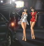  2girls barefoot bondage captive car dress erikson1 gag handcuffs higurashi_kagome inuyasha ninja red_eyes sango tape_gag you_gonna_get_raped 