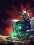  drawing drawing_tablet g_gundam glowing glowing_eyes gundam highres mcgunngu mecha no_humans shining_finger shining_gundam stylus table 