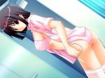  1girl bra game_cg lingerie locker_room nurse_no_obenkyou panties short_hair solo thighhighs underwear undressing wakamiya_tsumugi 