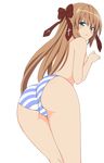  1girl ass blush brown_hair female highres legs long_hair mayoi_neko_overrun! panties photoshop serizawa_fumino simple_background solo thighs underwear 