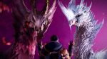  16:9 2022 3d_(artwork) 4k absurd_res ambiguous_gender armor blurred_character capcom clothed clothing digital_media_(artwork) dragon elder_dragon feral group hair hi_res horn human ice ivorylagiacrus looking_at_another male malzeno mammal monster_hunter pupils purple_background qurio red_eyes scales scalie simple_background sky slit_pupils smug stare trio velkhana widescreen yellow_eyes 