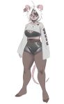  anthro choker clothing female fur grey_body grey_fur hair hi_res jewelry legwear mammal markings mouse murid murine necklace onicristice pantyhose rodent solo tilde_(wizpig) white_hair 