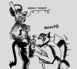  2023 anthro asinus ball_fondling balls big_balls big_penis bizzare bodily_fluids body_hair breasts canid canine chest_hair circus clown cum cum_in_mouth cum_inside deep_throat donkey drinking drinking_cum duo equid equine fondling fox genital_fluids genitals grey_background greyscale human male male/male mammal monochrome nipples olimacdoodles oral penis pubes sex side_view simple_background text toony vintage 