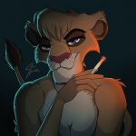  anthro cigarette disney felid female jace_apollo lion looking_at_viewer mammal nude pantherine solo the_lion_king vitani 