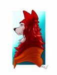  balto_(film) bust_portrait canid canine canis domestic_dog female feral fluffy fur hi_res husky jenna_(balto) mammal neckerchief nordic_sled_dog portrait red_body red_fur side_profile side_view solo spitz theart_10 universal_studios white_body white_fur 