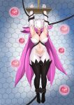  1girl bdsm bondage bound breasts cape cleavage commission digimon gunhwi_kim highres navel pink_cape rosemon teeth 