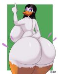  anatid anseriform anthro avian beak big_breasts big_butt bird black_eyes black_hair breasts butt disney duck ducktales female hair half-closed_eyes hi_res huge_breasts huge_butt huge_hips huge_thighs hyper hyper_breasts ll-ss looking_back magica_de_spell narrowed_eyes non-mammal_breasts nude side_boob smile solo thick_thighs white_body wide_hips 