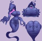  absurd_res big_breasts big_butt bodily_fluids breast_grab breasts butt female genitals ghost ghost_tail hand_on_breast hi_res hood huge_breasts humanoid long_tongue multiple_poses nipple_outline open_mouth pink_tongue pose presenting presenting_hindquarters presenting_pussy purple_background purple_body purple_stripes pussy saliva saliva_string saltyslice sharp_teeth simple_background solo spirit spread_pussy spreading steam stripes teeth thick_thighs tongue tongue_out undead wide_hips 