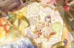  3girls :d ^_^ animal_sticker arm_up blonde_hair blue_flower blue_hair bouquet brown_cardigan brown_dress camera cardigan closed_eyes crossed_bangs dream_believers dress flower flower_sticker game_cg gonzales_(love_live!) gradient_hair graduation hair_flower hair_ornament half_updo hasu_no_sanrenka hasu_no_sora_school_uniform highres hinoshita_kaho link!_like!_love_live! long_hair long_sleeves looking_at_viewer love_live! medium_hair mole mole_on_neck multicolored_hair multiple_girls murano_sayaka neck_ribbon neckerchief non-web_source official_art open_cardigan open_clothes open_mouth orange_flower orange_hair osawa_rurino photo_(object) pink_flower rabbit_hair_ornament raised_inner_eyebrows ranunculus red_neckerchief ribbon sailor_collar sailor_dress school_uniform self-datamine shikishi_(object) sleeves_past_wrists smile star_(symbol) star_sticker sticker translation_request two_side_up unworn_ascot unworn_ribbon virtual_youtuber white_sailor_collar winter_uniform 