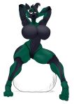  3_toes absurd_res anthro big_breasts blue_body blue_hair breasts brown_eyes canid canine collarbone digital_drawing_(artwork) digital_media_(artwork) featureless_breasts featureless_crotch feet female fox full-length_portrait green_body hair half-closed_eyes hand_behind_head hi_res huge_breasts mammal muscular muscular_arms n1ks narrowed_eyes portrait robot_anthro short_hair simple_background sitting soft_abs sofy_lauren_foxlott solo thick_thighs toes white_background wide_hips 