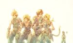  ... 5boys armor bartz_klauser belt blonde_hair blue_eyes brown_hair cheek_pinching chinese_commentary closed_eyes cloud_strife commentary_request copyright_name deviantart_username dissidia_final_fantasy english_commentary facing_away final_fantasy final_fantasy_ix final_fantasy_v final_fantasy_vii final_fantasy_viii fur-trimmed_jacket fur_trim furrowed_brow gloves grey_background hand_on_another's_shoulder hand_on_own_hip happy holding_hands jacket leg_up long_hair low_ponytail male_focus mixed-language_commentary monkey_tail multiple_belts multiple_boys one_eye_closed open_mouth pauldrons pinching ponytail rrr short_hair shoulder_armor simple_background single_pauldron spiked_hair squall_leonhart standing suspenders tail upper_body vaan_(ff12) zidane_tribal 