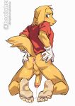  2026 5_fingers 5_toes after_anal after_anal_penetration after_sex anthro anus artist_name backsack balls biped bird_dog blush blush_lines bodily_fluids booiaher bottomless bottomless_anthro bottomless_male butt butt_grab canid canine canis clothed clothed_anthro clothed_male clothing cum cum_drip cum_from_ass cum_in_ass cum_inside digital_media_(artwork) domestic_dog dripping feet fingers flaccid floppy_ears foreskin fur genital_fluids genitals glans glistening glistening_eyes glistening_genitalia glistening_glans glistening_penis glitch_productions gloves golden_retriever hand_on_butt hand_on_own_butt handwear humanoid_genitalia humanoid_penis hunting_dog kneeling leaking_cum looking_back looking_down male male_anthro mammal mismatched_genitalia mismatched_humanoid_penis mismatched_penis orange_balls orange_body orange_fur orange_penis orange_tail partially_retracted_foreskin penis pink_anus pink_glans pink_nose raised_tail rear_view red_cheeks red_clothing red_shirt red_t-shirt red_topwear retriever scratch_(tadc) shirt simple_background solo spread_butt spreading t-shirt tail text the_amazing_digital_circus toes topwear white_background white_clothing white_gloves white_handwear 