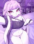 3rdperson_iz anthro bangs black_clothing black_collar black_crop_top black_leash black_shirt black_topwear bottomwear breasts cheek_tuft chest_tuft clothing collar collarbone colored crop_top digital_drawing_(artwork) digital_media_(artwork) eyebrows eyelashes facial_tuft female fur grey_inner_ear hair hi_res high-angle_view holding_leash holding_object lagomorph leash leashed_collar leg_tuft leporid long_ears long_eyelashes looking_at_viewer mammal navel night panties pattern_bottomwear pattern_clothing pattern_panties pattern_underwear pink_eyebrows pink_eyes pink_hair rabbit selfie shaded shirt short_hair sitting small_waist solo striped_bottomwear striped_clothing striped_panties striped_underwear stripes thigh_tuft topwear tuft under_boob underwear white_body white_fur window
