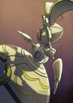  1girl commentary_request from_side gradient_background magearna pokemon pokemon_(creature) rayman_limbs saboteri_(savot) solo 
