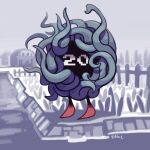  full_body grass monochrome_background no_humans pokemon pokemon_(creature) pokemon_red/green/blue/yellow saboteri_(savot) shore signature solo tangela 