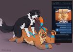  2026 anal anal_penetration animal_genitalia animal_penis anthro anthro_on_feral anthro_penetrated balls bestiality black_body black_fur blep blue_hair bodily_fluids border_collie brown_body brown_fur canid canine canine_genitalia canine_penis canis chess_(mintyderg) collar collie countershade_balls countershade_crotch countershade_face countershade_genitalia countershade_torso countershading domestic_dog duo ear_piercing ear_ring erection eyes_closed feral feral_penetrating feral_penetrating_anthro from_behind_position fur genital_fluids genitals hair herding_dog hi_res knot knotted_penis leash leash_pull leashed_collar male male/male male_anthro male_feral male_penetrated male_penetrating male_penetrating_male mammal mating_grip mintyderg mounting mustelid nude nude_anthro nude_male one_eye_closed orange_hair otter pastoral_dog pawpads penetration penile penile_penetration penis penis_in_ass piercing precum ring_piercing sex sheepdog simple_background tail tan_body tan_fur texting tongue tongue_out whiskers white_body white_fur 