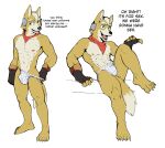  abs absurd_res canid canine clothed clothing english_text fingerless_gloves fox fox_mccloud gloves green_eyes handwear headgear headwear hi_res jockstrap jockstrap_only jrjresq kerchief male mammal muscular muscular_male neckerchief neckwear nintendo nipples open_mouth pecs sketch_page star_fox tail text topless underwear underwear_only 